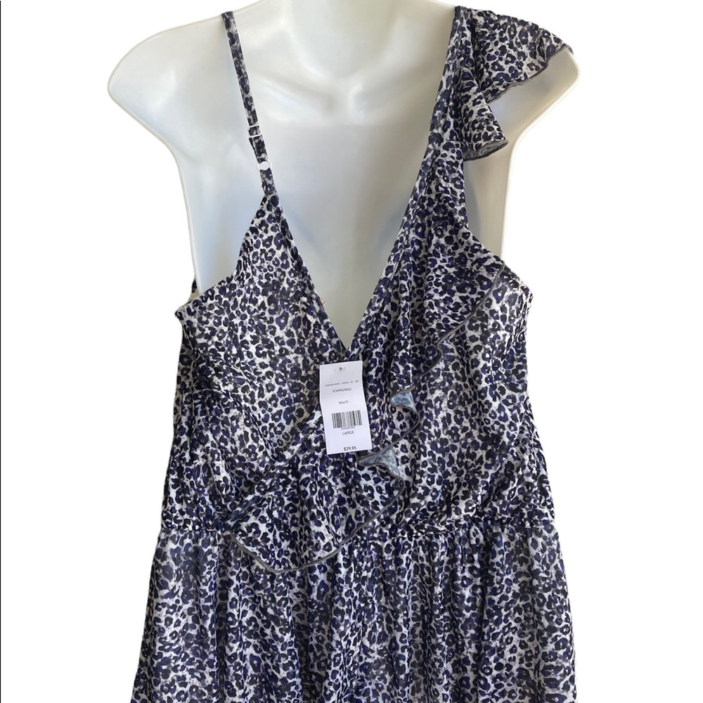 NWT Willow & Root Ladies L Cheetah Print Sleeveless Top Tank Surplice Ruffle - Picture 3 of 3